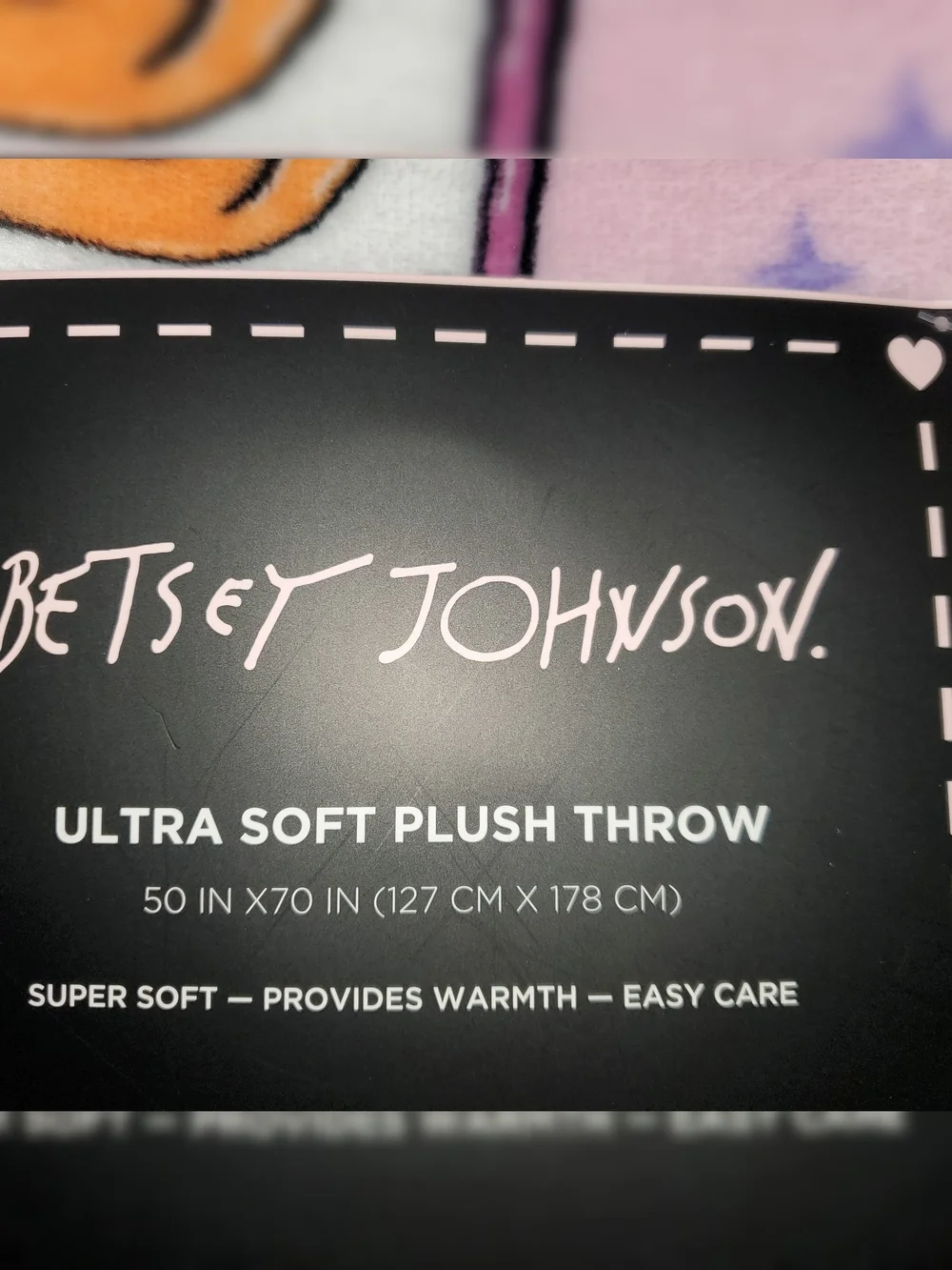 Betsey Johnson Pink Halloween Plush Throw with Purple and Orange Accents